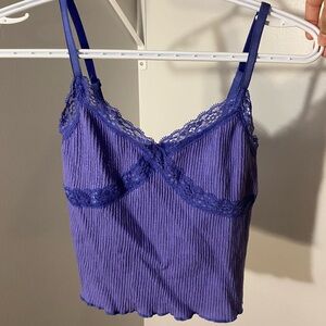 lace cami top blue Urban Outfitters